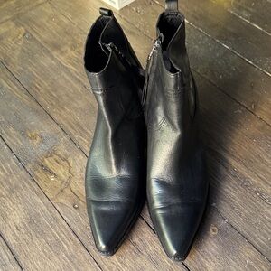 Sam Edelman Black Leather Ankle Boots.